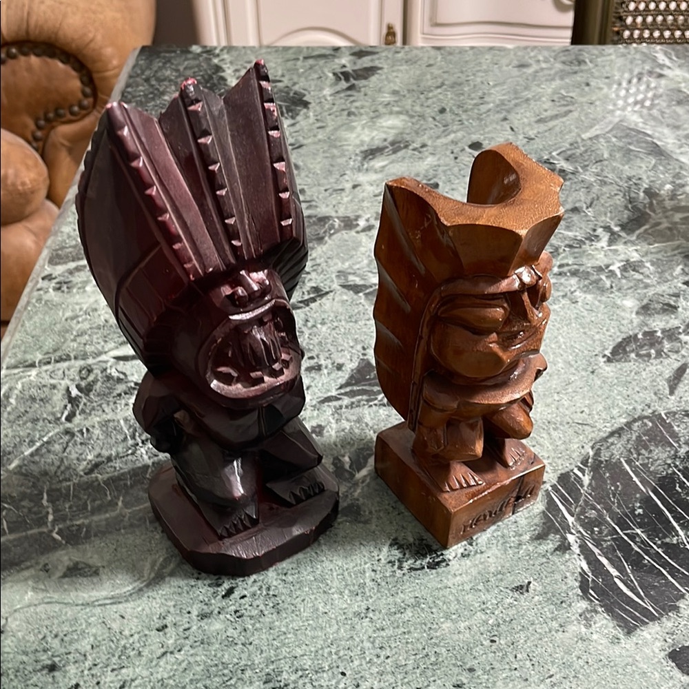 Wooden Tiki Statues